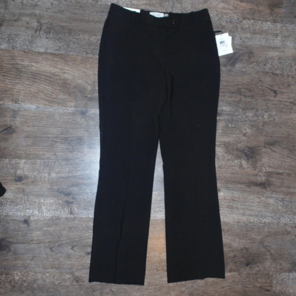 Calvin Klein Dress Pants Women 6P Black NEW Modern Fit Petite Trousers